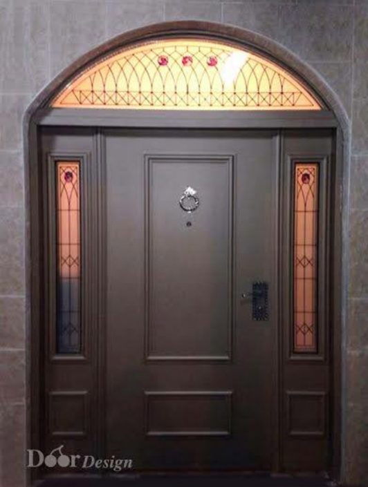 D9812-Doordesign-Special-Design-Vitraj דלת כניסה פלדה בעיצוב יחודי המותאם לפתח קשת